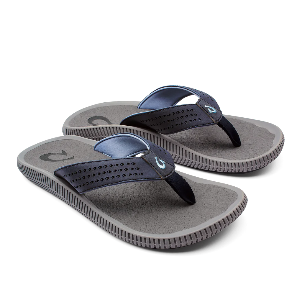 Men's sandals with a removable insole for cleaningOlukai Ulele Blue Depth Charcoal Men's