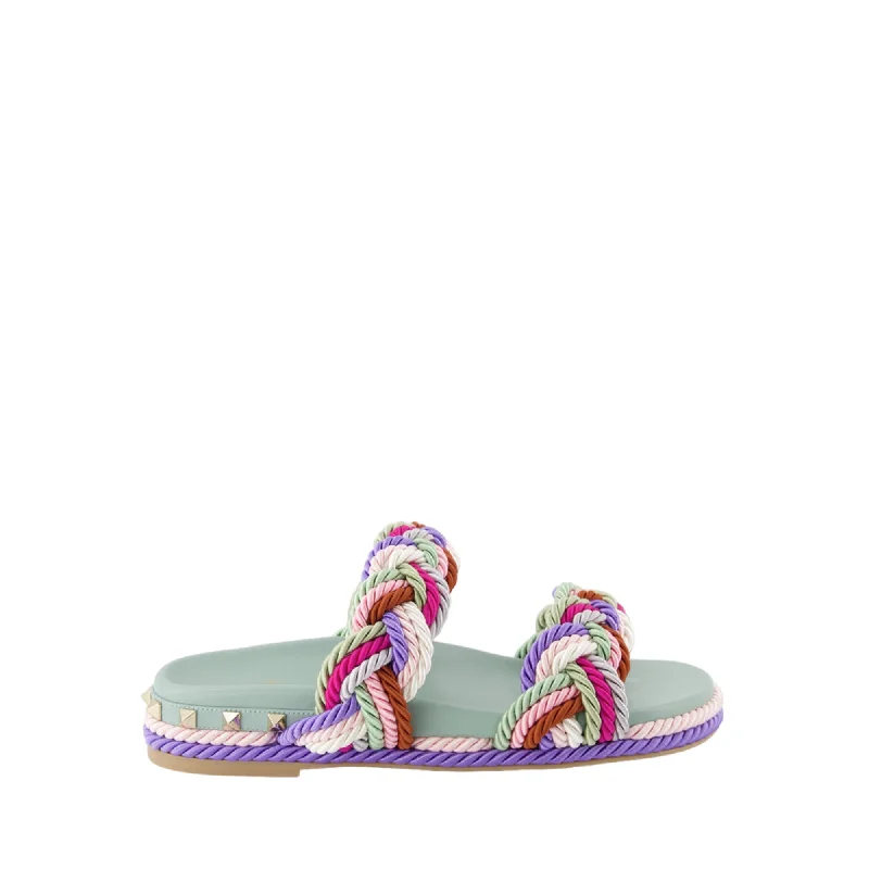Men's sandals with a stretchy strap for a better fitValentino Garavani Braided Cords Slides