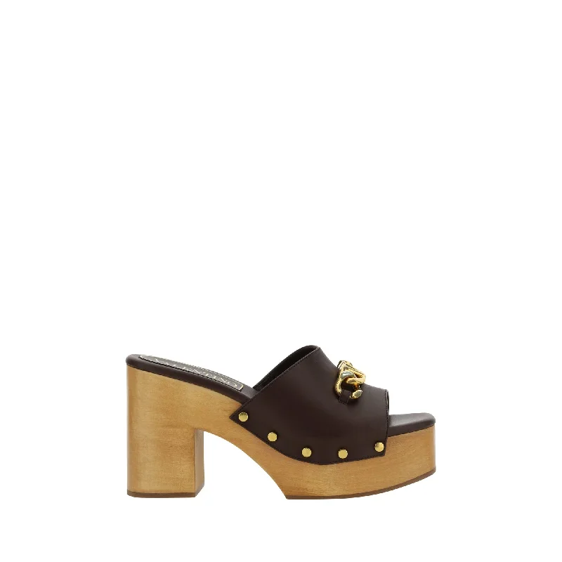 Men's sandals with a stretchy strap for a better fitValentino Garavani V'logo Chain Open Toe Platform Mules