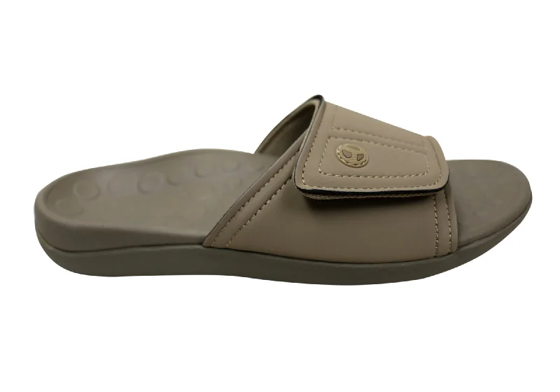 Men's sandals with a decorative buckle or charmVionic Kiwi Mens Comfortable Supportive Adjustable Slides Sandals