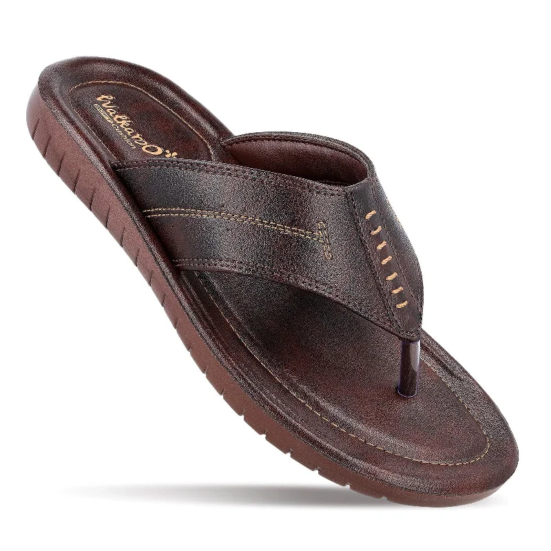 Men's leather sandals with an adjustable strapMen's Daily Wear Sandals - WE1023 Brown