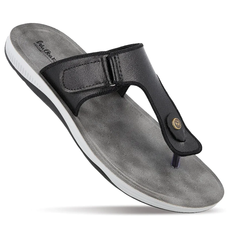 Men's sandals with a wide strap for supportMen's Daily Wear Sandals- WE1342 Black