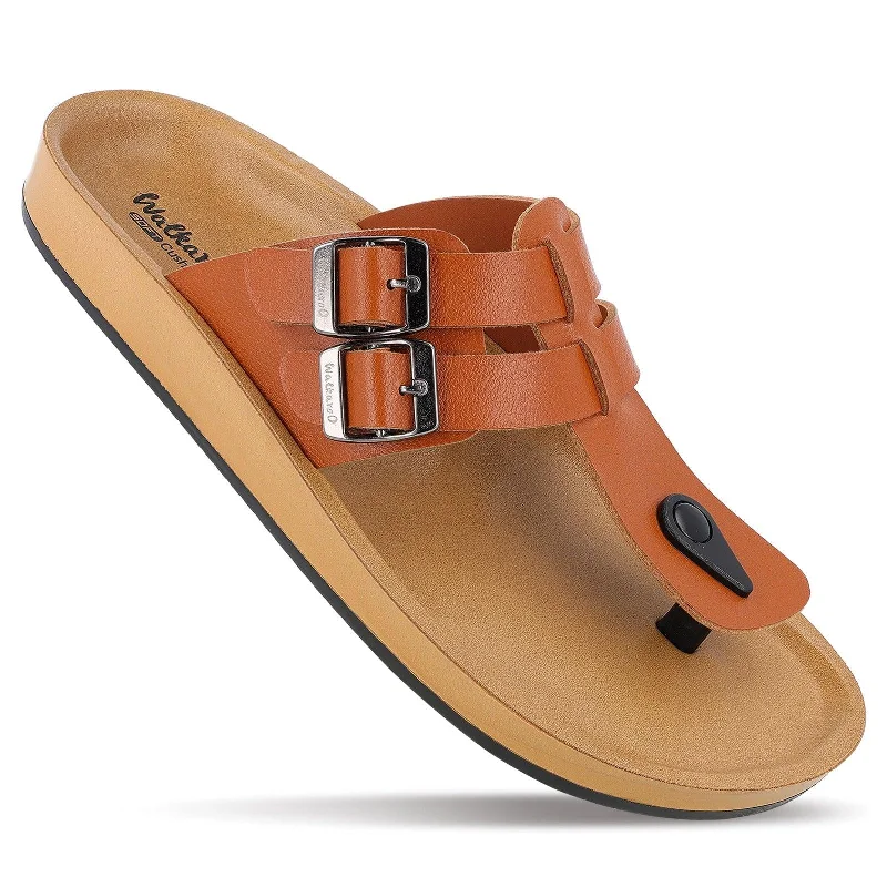 Men's sandals with a buckle closureMen's Daily Wear Sandals - WE1345 Tan