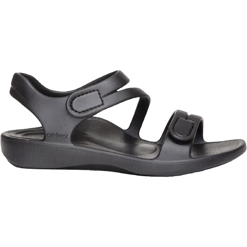 Men's leather sandals with an adjustable strapWomen's Aetrex Jillian Sport Black EVA