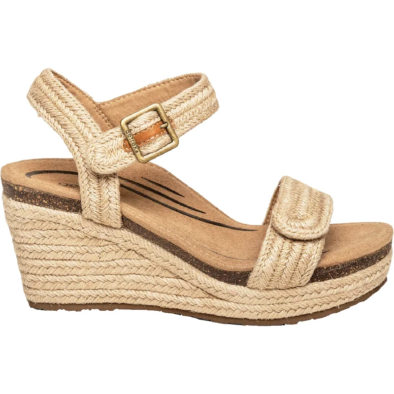 Men's sandals in a neutral color like black or brownWomen's Aetrex Sydney Natural Jute