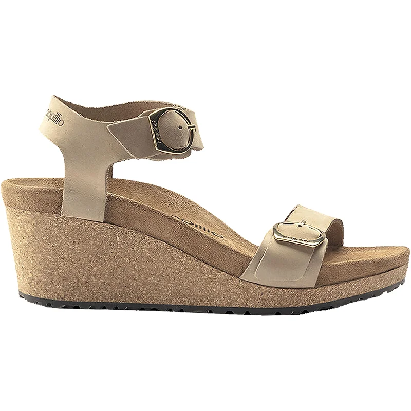 Men's sandals with a removable insole for cleaningWomen's Birkenstock Papillio Soley Sandcastle Nubuck