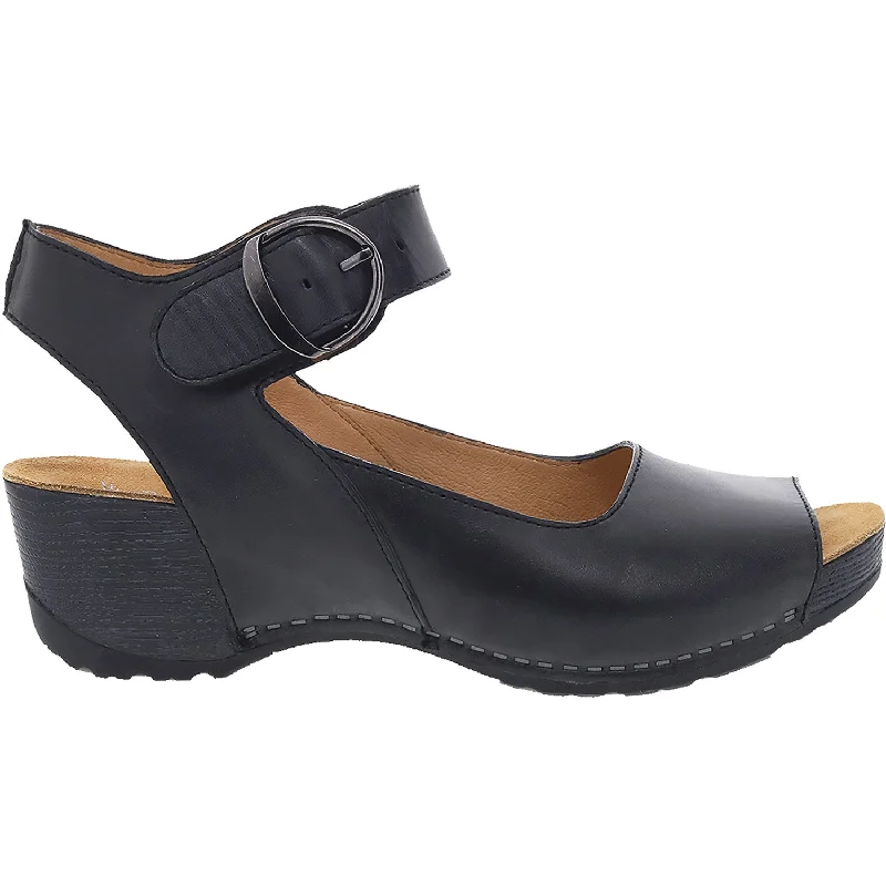 Men's sandals in a neutral color like black or brownWomen's Dansko Tiana Black Burnished Calf Leather