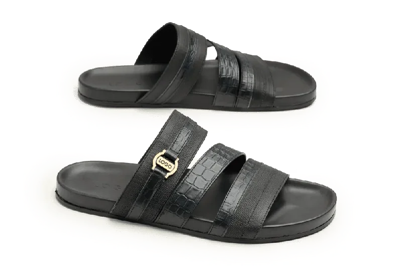 Slipper - boot style men's slippers for cold feetLOGO 7870 BLA