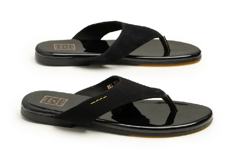 Men's slippers with a stretchy side panel for a better fitLOGO 7932 BKS