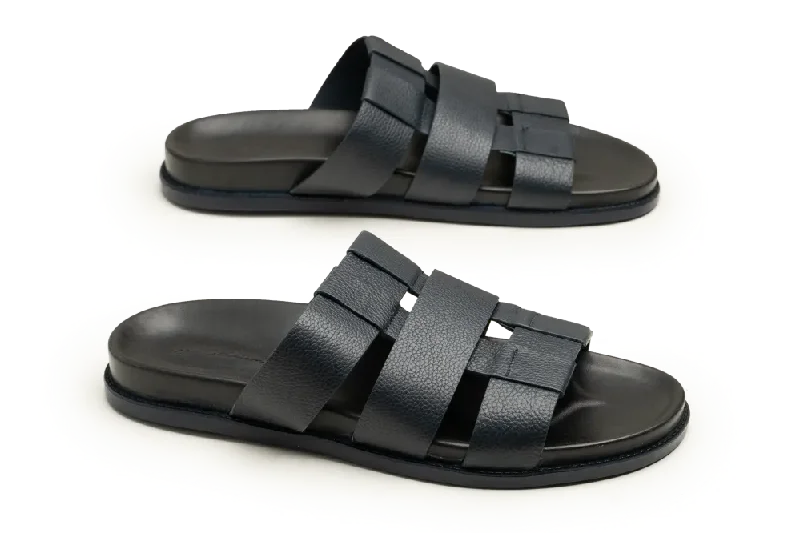 Men's plush slippers with a faux fur liningLOGO 7938 BLM