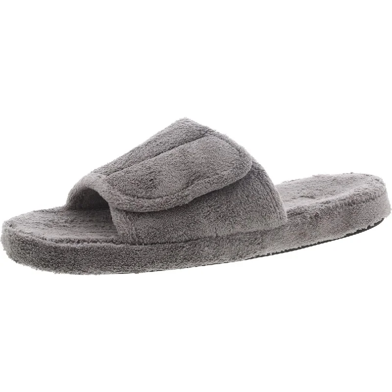 Men's slippers with a breathable fabric upperAcorn Mens Open Toe Slip On Slide Slippers