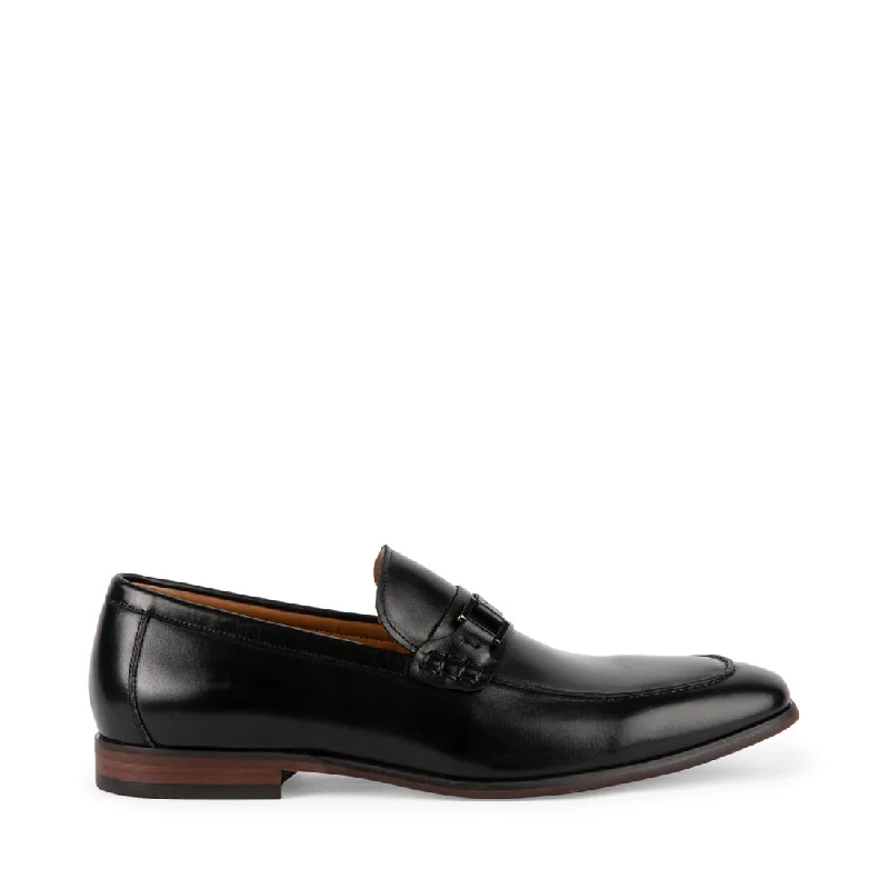 Men's loafers with a cushioned footbedADAIRR BLACK LEATHER