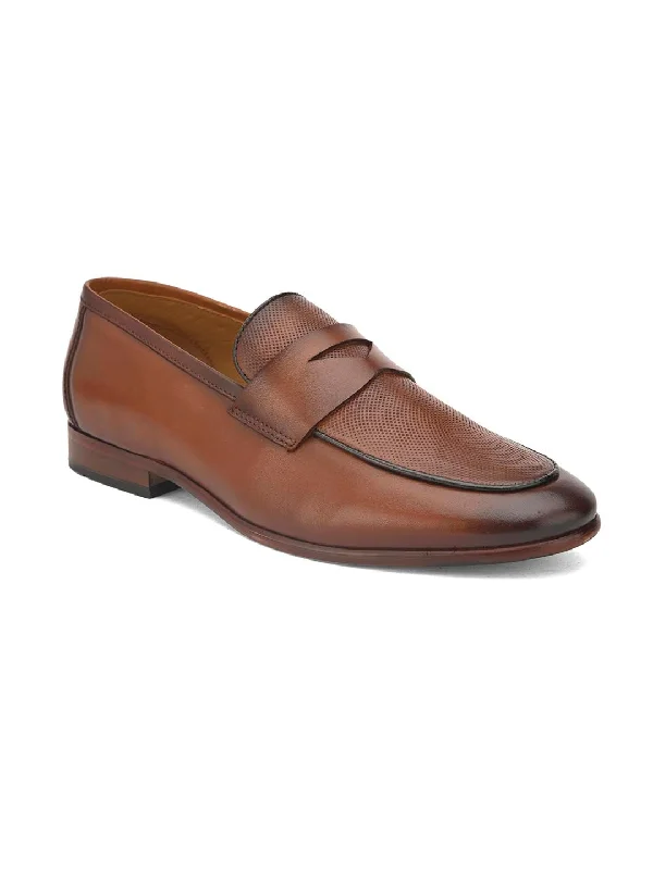 Men's casual shoes with a removable footbed for cleaningAlberto Torresi Genuine Leather Brown Loafers For Men
