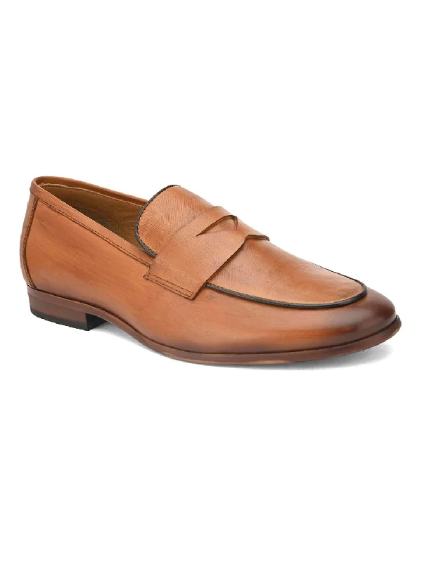 Loafers - style men's casual shoes for a relaxed vibeAlberto Torresi Genuine Leather Tan Loafers For Men