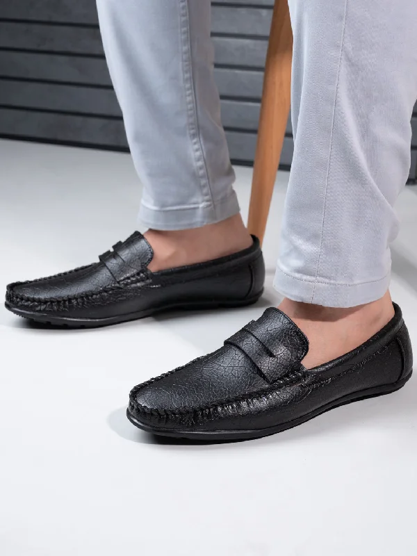 Men's casual shoes with a floral print for a unique styleAlberto Torresi Synthetic Black Loafers For Men