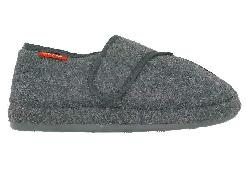 Men's slippers with a padded footbed for all - day comfortArchline Mens Orthotic Slippers Plus Closed Toe Comfort Slippers