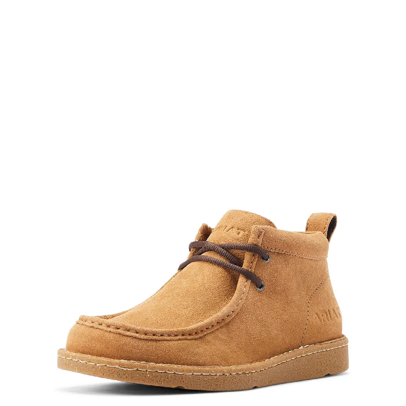 Men's casual shoes with a stretchy side panelAriat Men's Clean Country Moc in Dark Tan Suede