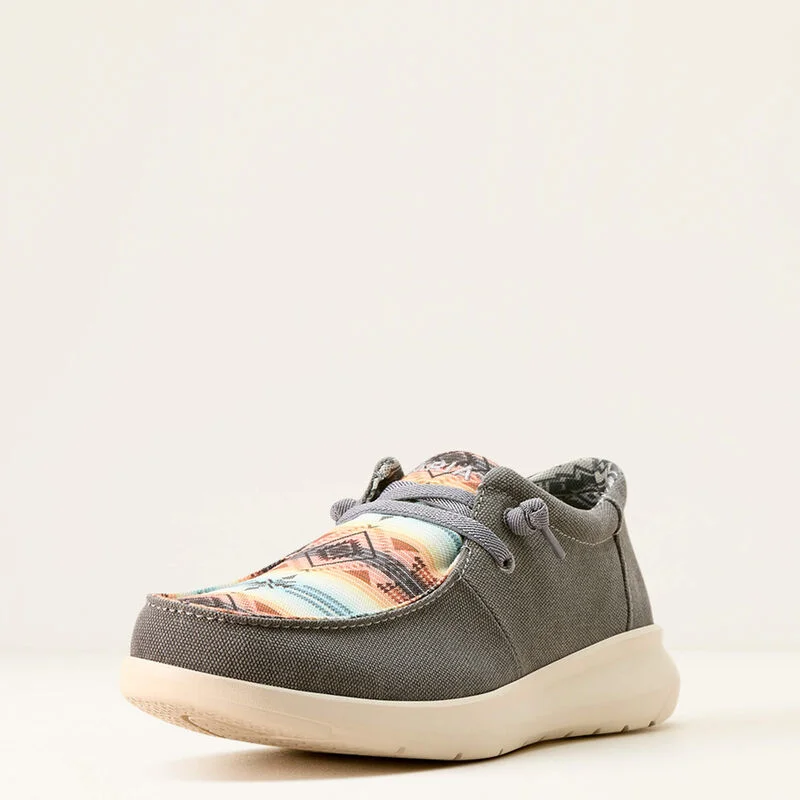 Men's casual shoes with a thick sole for added heightAriat Men's Hilo Casual Shoe in Charcoal/Salado Sunset