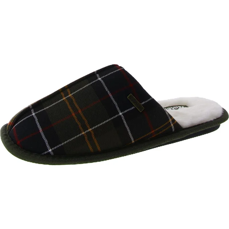 Men's slippers in a warm color like red or brownBarbour Mens Faux Fur Lined Slip On Loafer Slippers