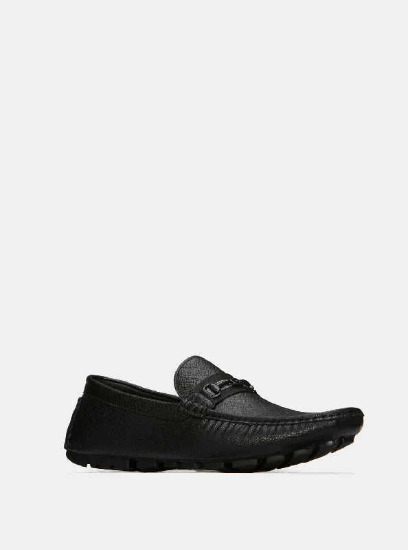 Men's loafers with a moc - toe designBlack Aarav Loafers