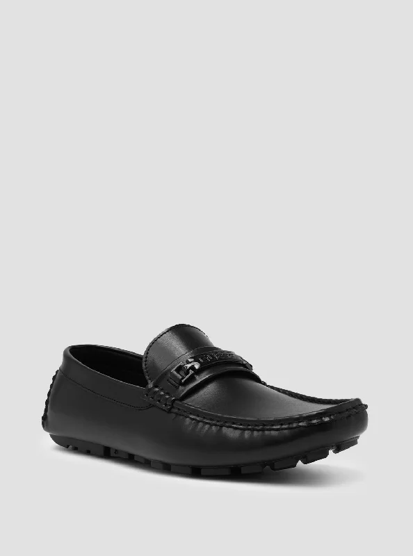Men's loafers with a perforated leather upper for ventilationBlack Arjan Loafers