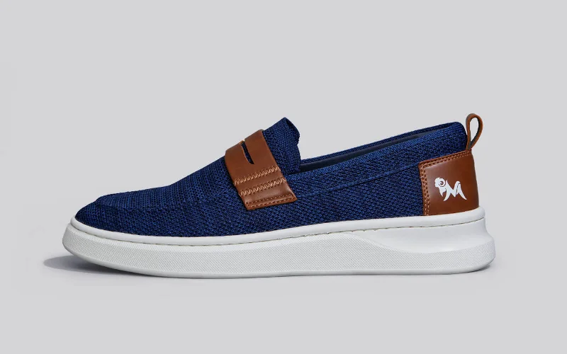 Men's loafers with a removable insole for cleaningBrunch Loafers : Navy/Tan