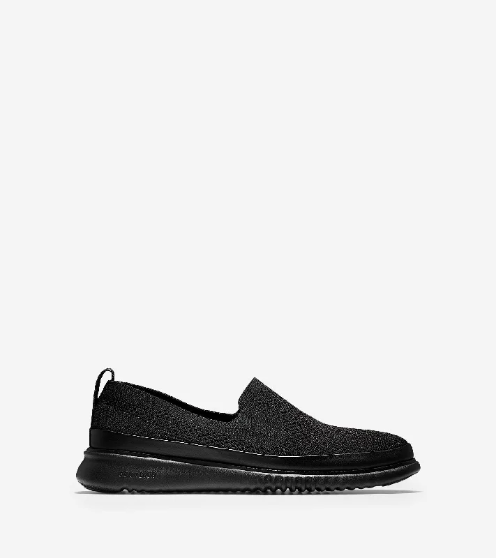Men's loafers with a low - heeled design2.ZERØGRAND Slip-On