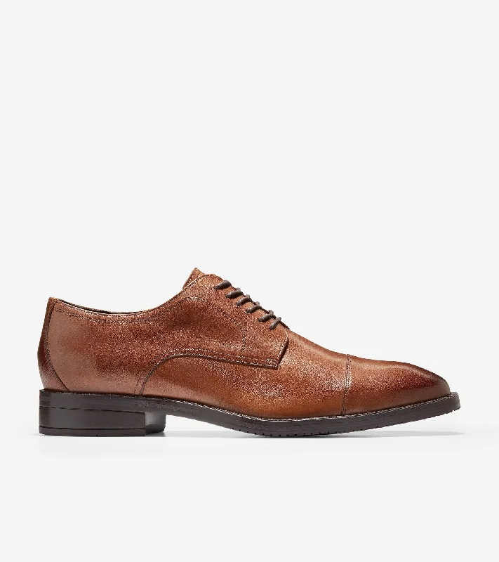 Men's Oxfords in a dark burgundy leather for a unique styleMen's Modern Essentials Cap Toe Oxfords