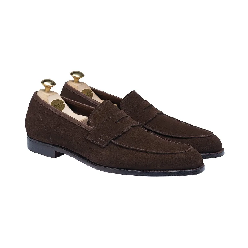 Men's loafers with a decorative buckleCadogan Dark Brown Calf Suede