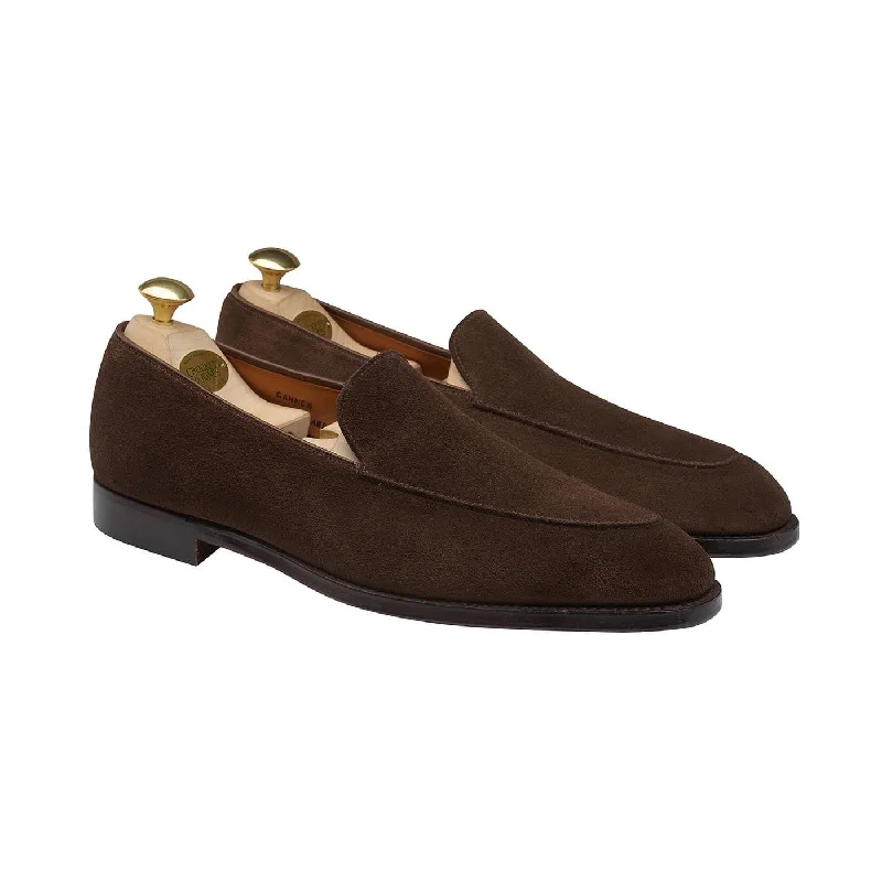 Slip - on men's loafers for easy wearCannes Dark Brown Calf Suede
