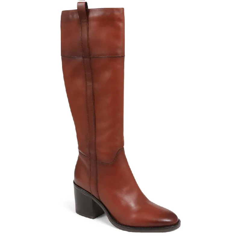 Men's casual shoes with a rubber toe cap for protectionCARMINE Leather Knee High Boots - CARMINE / 324 307
