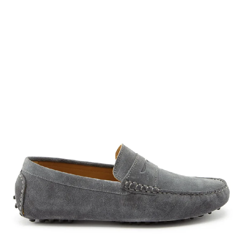 Men's loafers with a removable insole for cleaningPenny Driving Loafers, slate grey suede