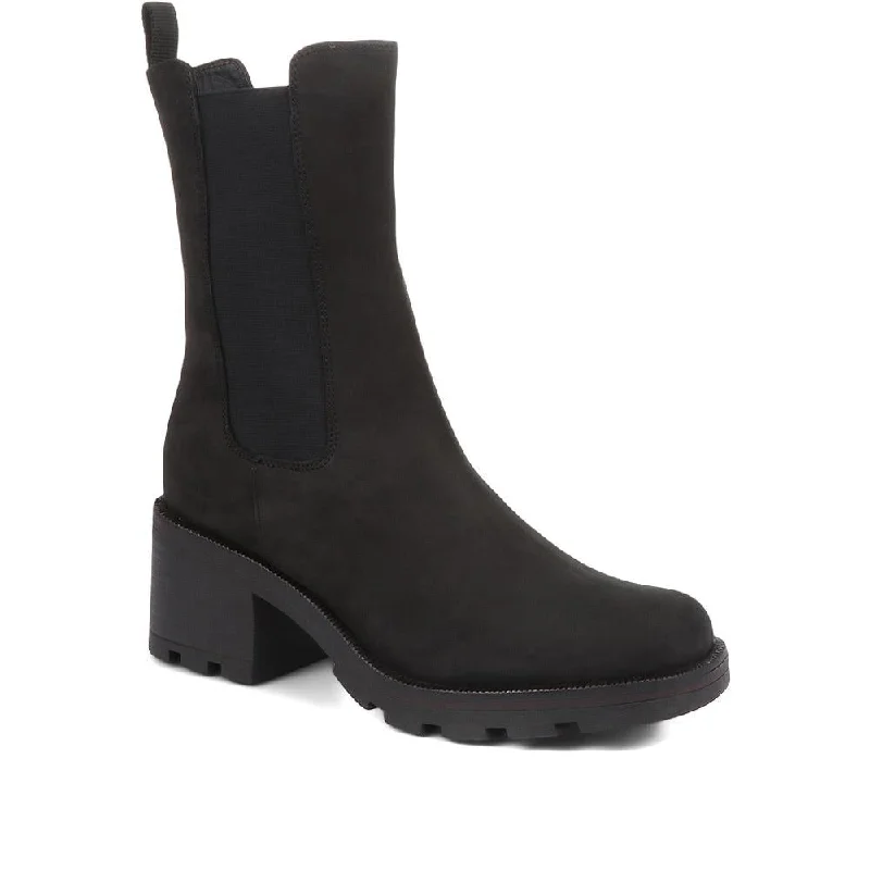 Men's casual shoes with a flexible rubber outsoleClemenzia Block Heeled Chelsea Boots - CLEMENZIA / 320 555