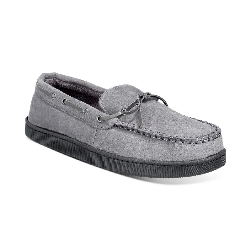 Men's slippers with a memory foam insoleClub Room Mens Cushioned Footbed Comfy Moccasin Slippers