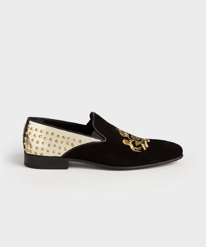 Men's loafers with a flexible sole for easy movementStudded and Embroidered Loafers
