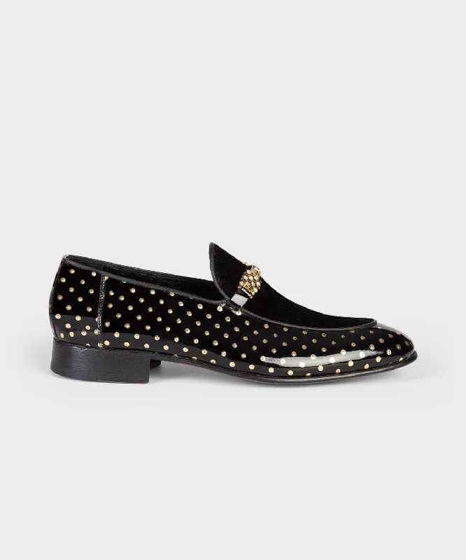 Men's loafers with a flexible sole for easy movementGold Polkadot Shoes