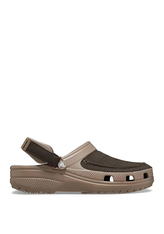 Canvas slip - on men's casual shoes for convenienceCrocs Yukon Vista II Literide Clogs, Mushroom & Chocolate