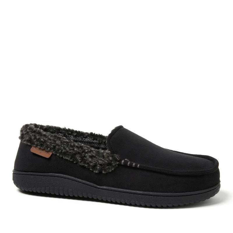 Men's slippers with a removable insole for cleaningDearfoams Men's Alexander Microsuede Moccasin Slipper