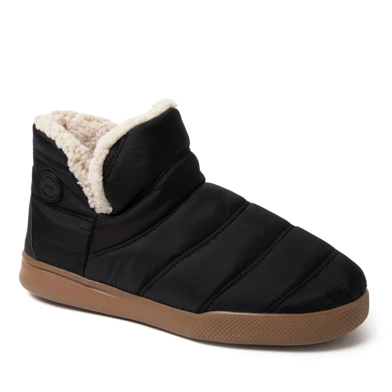 Men's slippers with a pointed toe for a stylish appearanceDearfoams Mens Bryant Nylon Puffer Indoor/Outdoor Slipper Boot