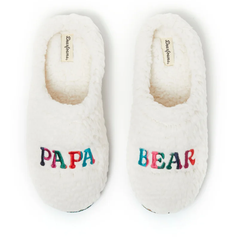Men's slippers with a padded collar for comfortDearfoams Men's Papa Bear Teddy Clog Slipper