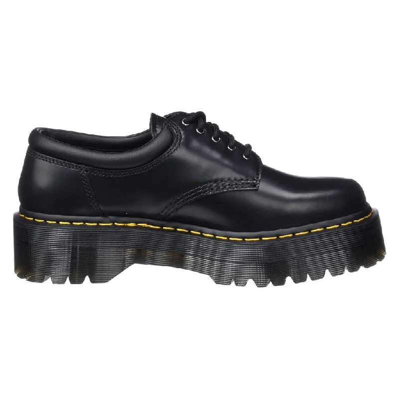 Men's casual shoes with a logo patch on the tongue8053 Quad Leather Unisex Derby Shoes