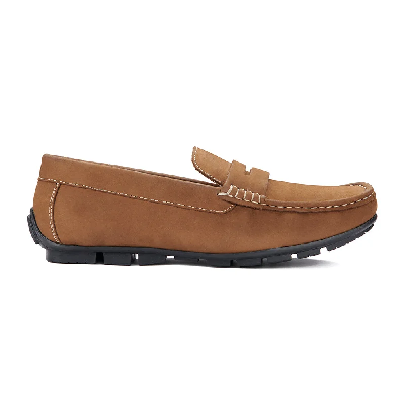 Suede men's casual shoes in earthy tonesDriving Shoe - Tobacco