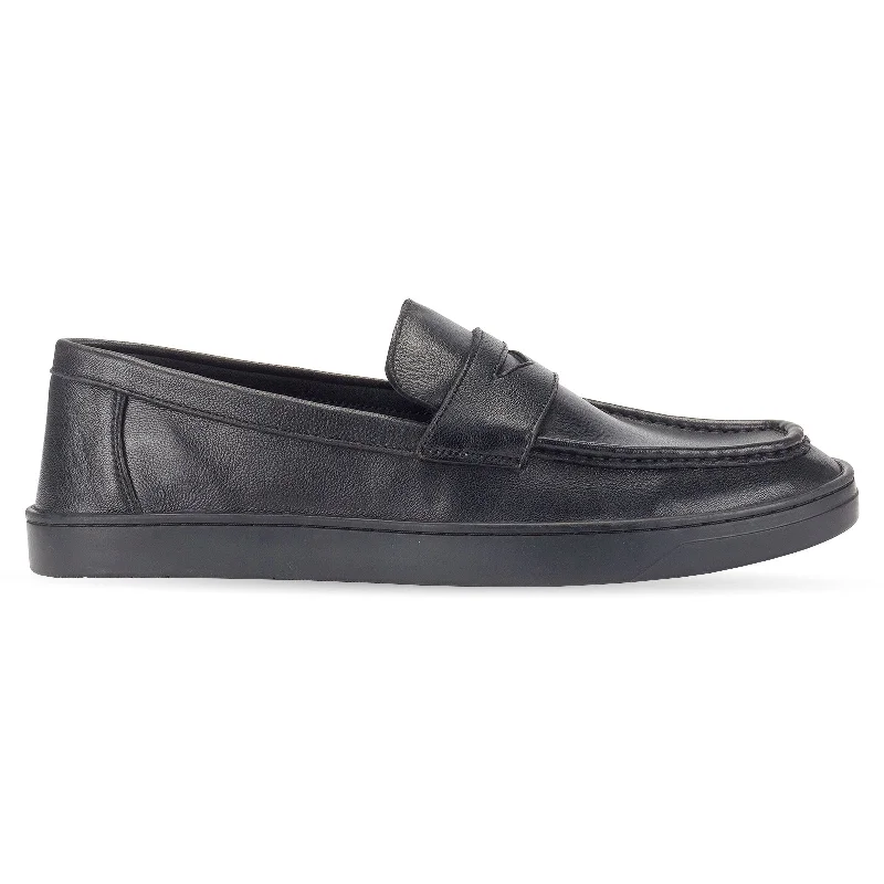 Men's leather loafers with a penny slotEgeus rustic milled leather moccasin shoe