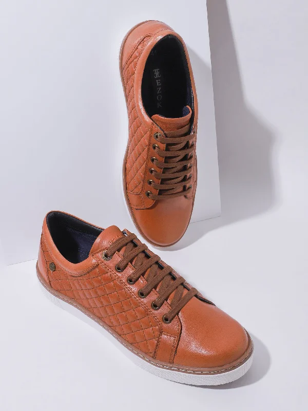 Men's casual shoes with a flexible rubber outsoleEzok Men Casual Ten Leather Sneaker