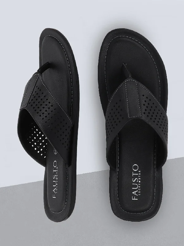Men's slippers with a removable insole for cleaningMen Black Indoor & Outdoor Slippers