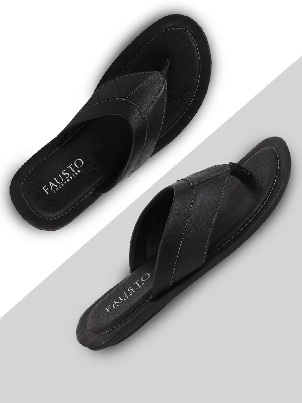 Men's slippers with a shock - absorbing midsoleMen Black Indoor & Outdoor Slippers