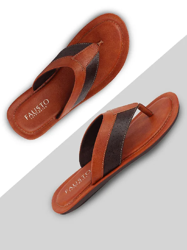 Men's slippers with a shock - absorbing midsoleMen Tan Indoor & Outdoor Slippers
