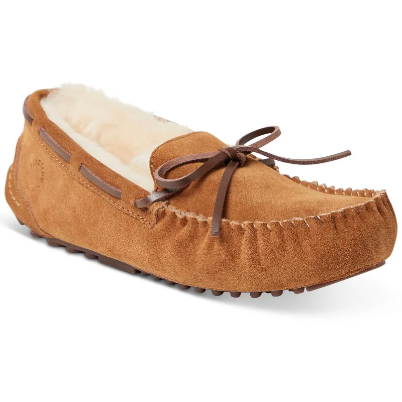 Men's slippers with a breathable fabric upperFireside by Dearfoams Mens Suede Slip On Slide Slippers