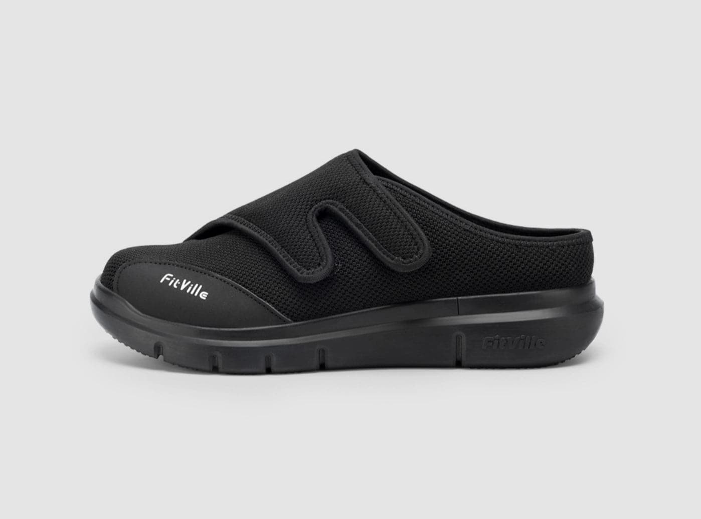 Men's slippers with a rubber sole for outdoor useFitVille Men's EasyTop Diabetic Slipper V5