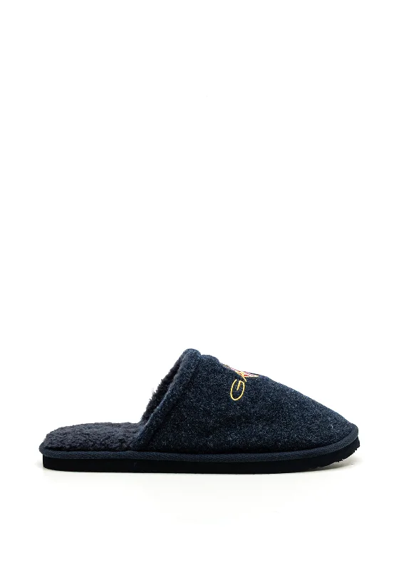 Men's slippers with a wool blend upper for warmthGant Tamaware Wool Flannel Slipper, Marine
